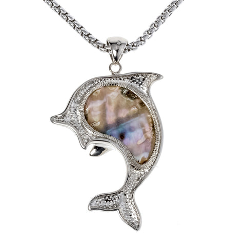 Natural sea shell fish necklace pendant W stainless steel chain summer jewelry birthday gifts for women her wife girlfriend