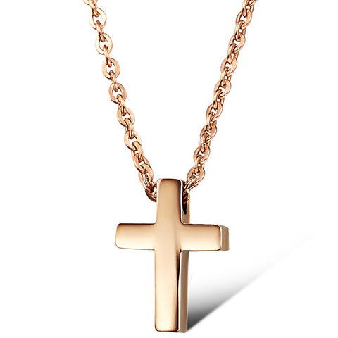 OBSEDE Trendy Religion Jesus Cross Choker Necklace Rose Gold/Silver Stainless Steel Pendant Necklaces for Women Jewelry 2017