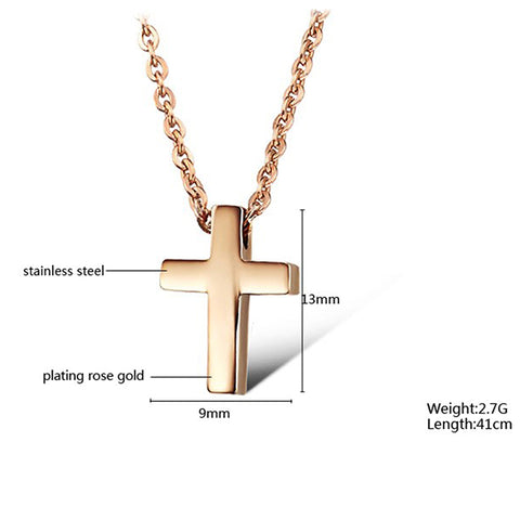 OBSEDE Trendy Religion Jesus Cross Choker Necklace Rose Gold/Silver Stainless Steel Pendant Necklaces for Women Jewelry 2017
