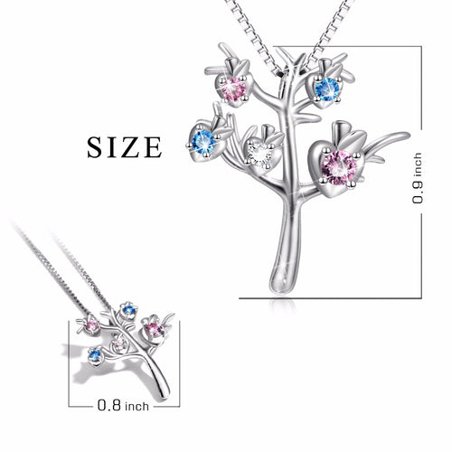 PYX0056 2017 New 925 Sterling Silver Tree Of Life Pendants Necklaces Tree Pattern Shiny Crystal Fashion Jewelry For Women