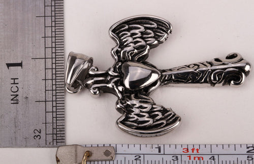 Stainless steel necklace pendant W/ chain for men women 316L biker cross wings heart jewelry gift wholesale dropshipping GN40