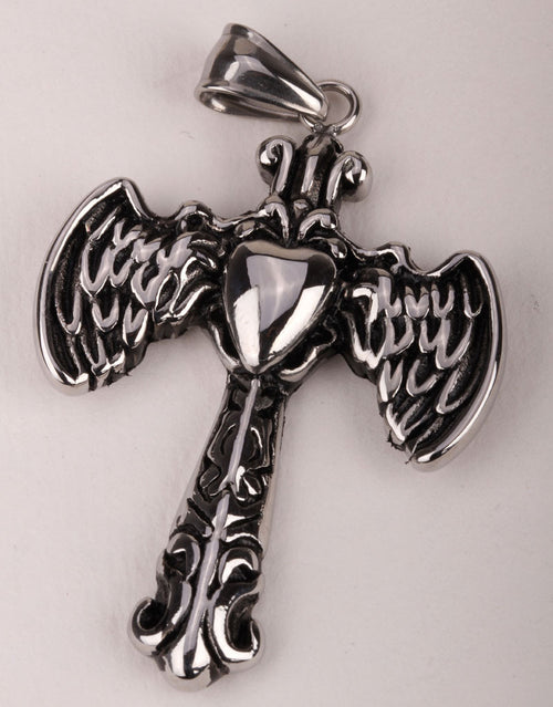 Stainless steel necklace pendant W/ chain for men women 316L biker cross wings heart jewelry gift wholesale dropshipping GN40