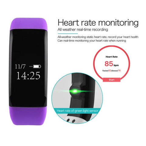 V66 Sport Smart Band Bluetooth IP68 Waterproof Heart Rate Monitor Wristband Smart Health Sleep Bracelet for Android IOS