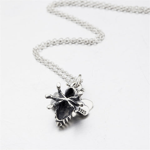 YFN Genuine 925 Sterling Silver Bumble Bee Charm Necklace Antique Silver Vintange Pendants Necklaces For Women 18inches GNX8770
