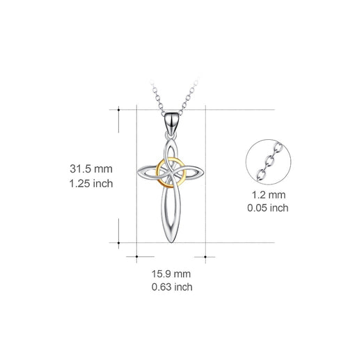 YFN Genuine 925 Sterling Silver Cross Pendants Necklaces Fashion Knot Choker Luxury Jewelry Necklace For Women PYX0306