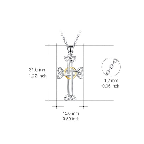 YFN Genuine 925 Sterling Silver Cross Pendants Necklaces Lucky Knot Necklace Fashion Jewelry & Accessories For Women