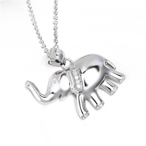 YFN Genuine 925 Sterling Silver Elephant Pendants Necklaces Fashion Jewelry Cubic Zirconia Necklace For Women Collares GNX0456