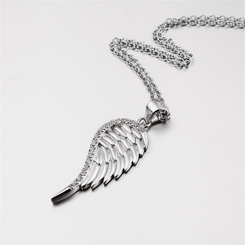 YFN Genuine 925 Sterling Silver Necklace Crystal CZ Angel Wings Pattern Pendants Necklaces Fashion Jewelry For Women GNX0374