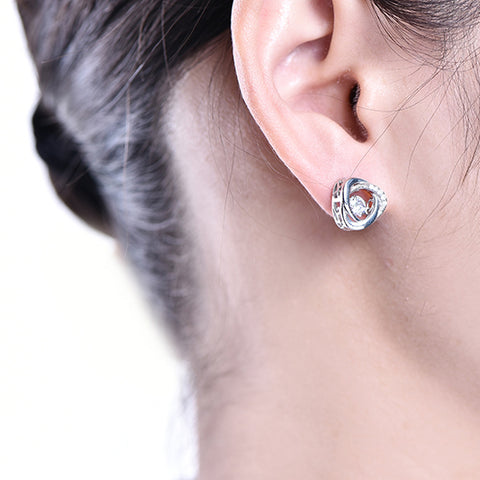 YL 925 Sterling Silver Stud Earrings for Women Dancing Natural Topaz Stone Fine Jewelry Wholesale Wedding Engagement Earrings