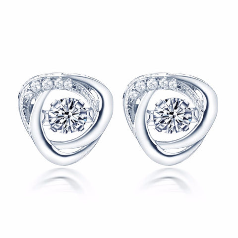 YL 925 Sterling Silver Stud Earrings for Women Dancing Natural Topaz Stone Fine Jewelry Wholesale Wedding Engagement Earrings