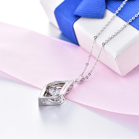 YL Dancing Topaz Geometric 925 Sterling Silver Pendant Necklace for Women Chokers Fine Wedding Jewelry Wholesale