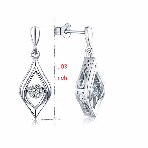 YL Topaz 925 Sterling Silver Earrings for Women Fine Jewelry with Topaz Dancing Natural Stone Wedding Engagement Drop Earrings