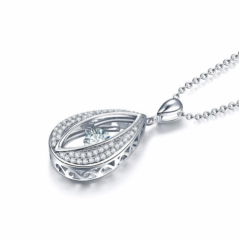 YL Water Drop Silver 925 Sterling Silver Necklaces for Women Wedding Engagement Fine Jewelry Natural Stone Pendant