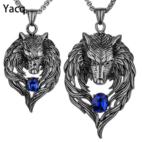 Yacq Couple Necklace Stainless Steel Wolf Pendants Chain Valentine Day Romatic Jewelry Gifts for Hime and Her Dropshipping GN41
