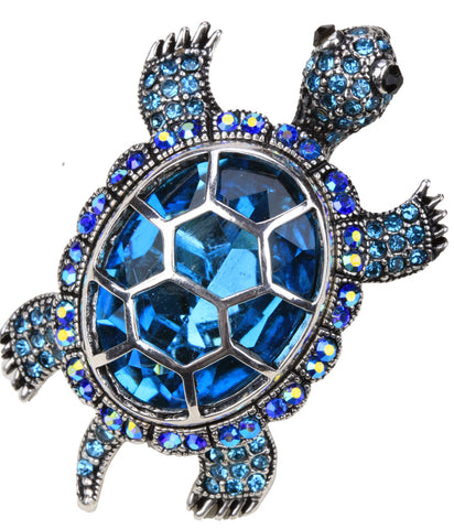 Yacq Turtle Tortoise Brooch Pin Pendant Summer Crystal Charm Fashion Jewelry Gift Women Girl dropshipping BA15 Gold Silver Color