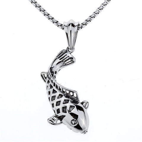 Yacq spider web necklace pendant W chain stainless steel animal charm jewelry gifts for men dad boyfriend him silver color E009