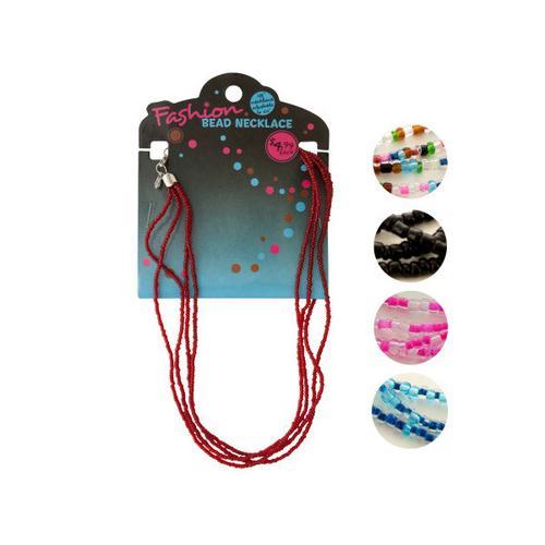 Adjustable 3-String Seed Bead Necklace ( Case of 24 )-JewelryKorner-com