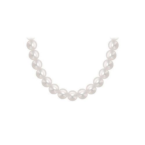 Akoya Cultured Pearl Necklace : 14K White Gold 10 MM-JewelryKorner-com