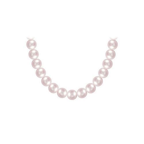 Akoya Cultured Pearl Necklace : 14K White Gold 10 MM-JewelryKorner-com