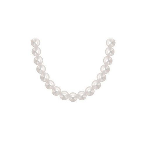 Akoya Cultured Pearl Necklace : 14K White Gold 7 MM-JewelryKorner-com