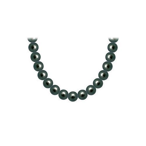 Akoya Cultured Pearl Necklace : 14K White Gold 9 MM-JewelryKorner-com