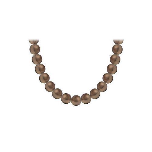 Akoya Cultured Pearl Necklace : 14K White Gold 9 MM-JewelryKorner-com