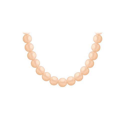 Akoya Cultured Pearl Necklace : 14K Yellow Gold 10 MM-JewelryKorner-com