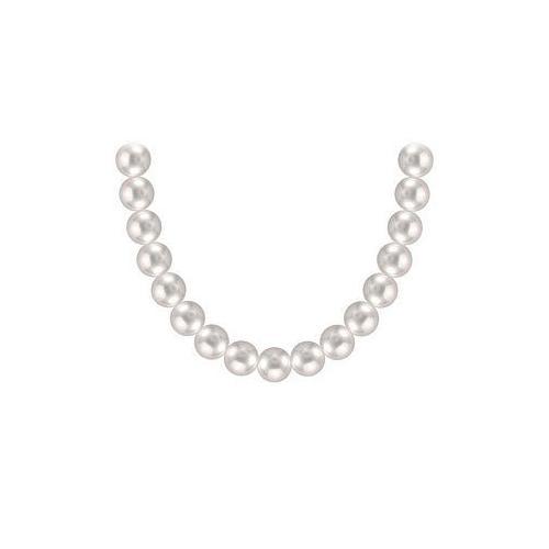 Akoya Cultured Pearl Necklace : 14K Yellow Gold 7 MM-JewelryKorner-com