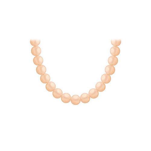 Akoya Cultured Pearl Necklace : 14K Yellow Gold 8 MM-JewelryKorner-com