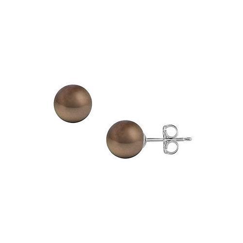 Akoya Cultured Pearl Stud Earrings : 14K White Gold 11 MM-JewelryKorner-com