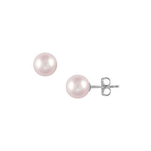 Akoya Cultured Pearl Stud Earrings : 14K White Gold 11 MM-JewelryKorner-com