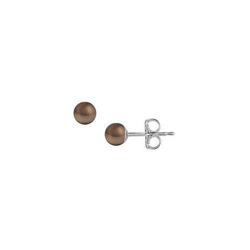 Akoya Cultured Pearl Stud Earrings : 14K White Gold 4 MM-JewelryKorner-com