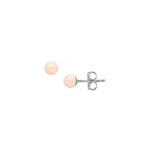 Akoya Cultured Pearl Stud Earrings : 14K White Gold 4 MM-JewelryKorner-com