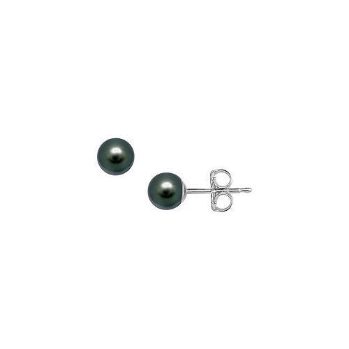 Akoya Cultured Pearl Stud Earrings : 14K White Gold 5 MM-JewelryKorner-com