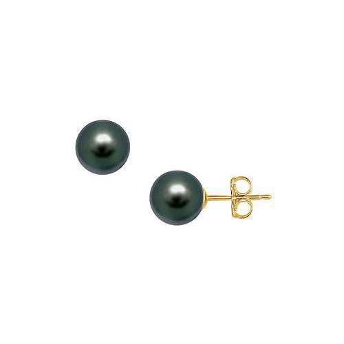 Akoya Cultured Pearl Stud Earrings : 14K Yellow Gold 11 MM-JewelryKorner-com