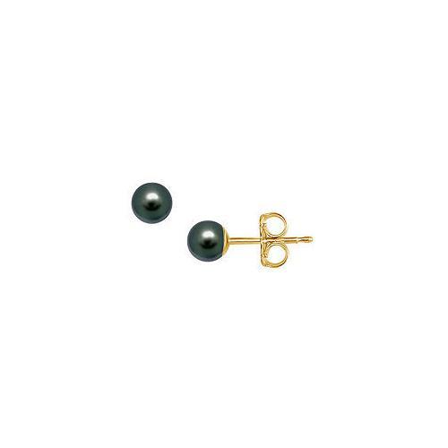 Akoya Cultured Pearl Stud Earrings : 14K Yellow Gold 4 MM-JewelryKorner-com