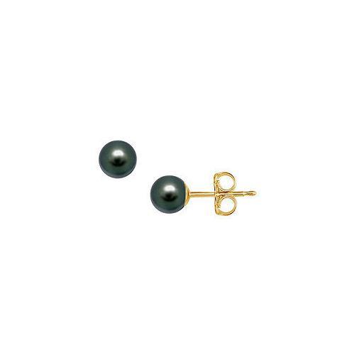 Akoya Cultured Pearl Stud Earrings : 14K Yellow Gold 5 MM-JewelryKorner-com