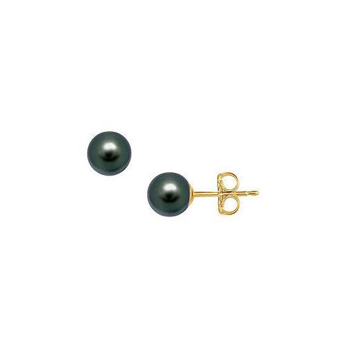 Akoya Cultured Pearl Stud Earrings : 14K Yellow Gold 8 MM-JewelryKorner-com