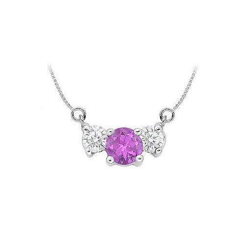 Amethyst and Cubic Zirconia Pendant : .925 Sterling Silver - 1.50 CT TGW-JewelryKorner-com