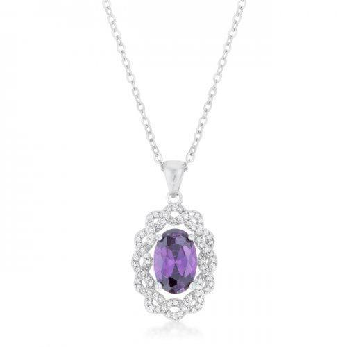 Amethyst Oval Drop Necklace (pack of 1 ea)-JewelryKorner-com