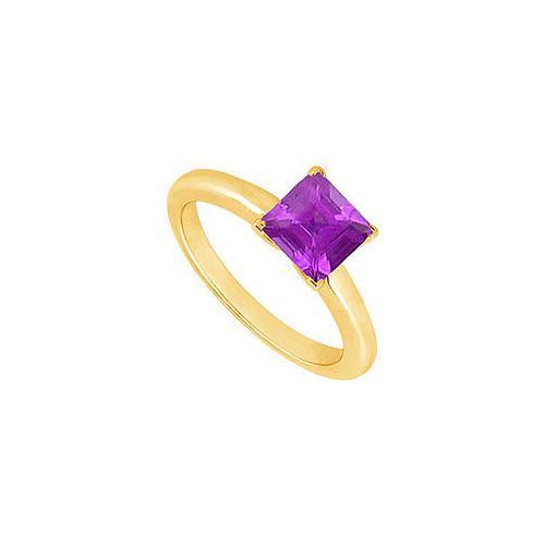 Amethyst Ring : 14K Yellow Gold - 0.75 CT TGW-JewelryKorner-com