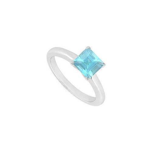 Aquamarine Ring : 14K White Gold - 0.75 CT TGW-JewelryKorner-com