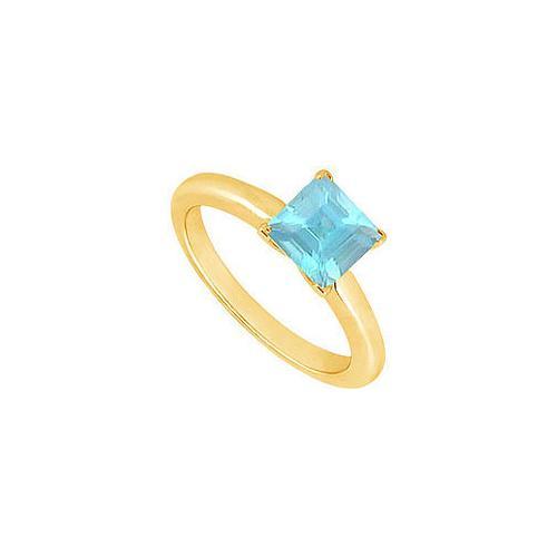 Aquamarine Ring : 14K Yellow Gold - 0.75 CT TGW-JewelryKorner-com