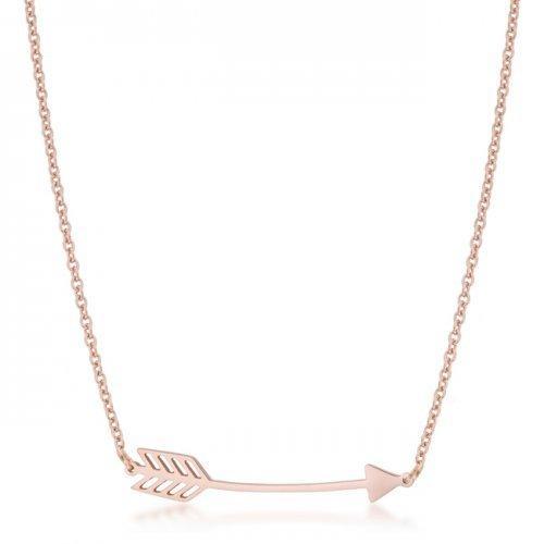 Arianna Rose Gold Stainless Steel Arrow Necklace (pack of 1 ea)-JewelryKorner-com