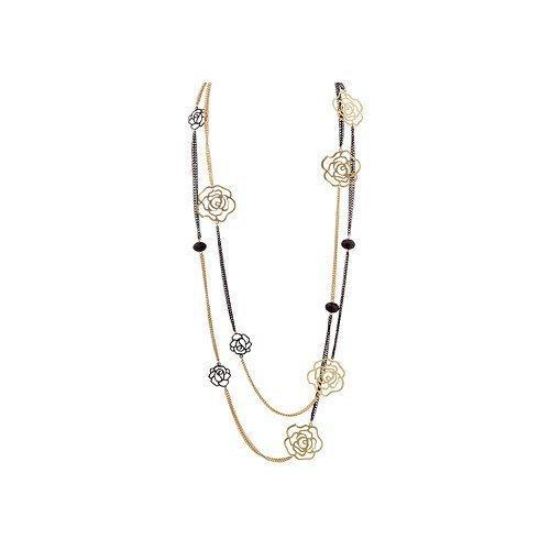 Black And Gold Rose Inspired Necklace (pack of 1 ea)-JewelryKorner-com