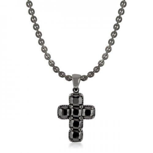 Black Cross Necklace (pack of 1 ea)-JewelryKorner-com