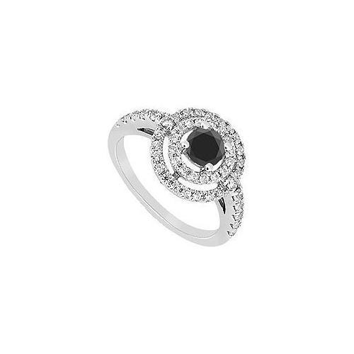 Black Diamond Ring : 14K White Gold - 1.75 CT Diamonds-JewelryKorner-com