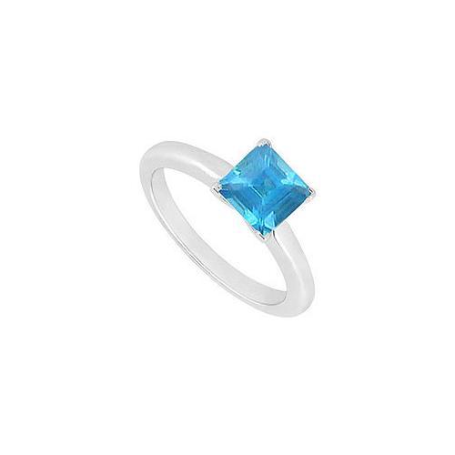 Blue Topaz Ring : 14K White Gold - 0.75 CT TGW-JewelryKorner-com
