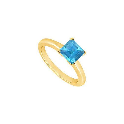 Blue Topaz Ring : 14K Yellow Gold - 0.75 CT TGW-JewelryKorner-com