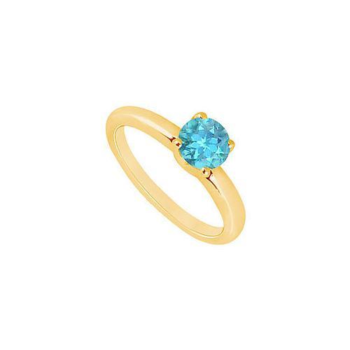 Blue Topaz Ring : 14K Yellow Gold - 1.00 CT TGW-JewelryKorner-com